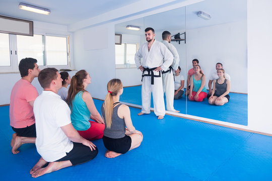 Adults  at karate class