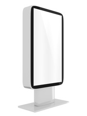 Outdoor Advertising Stand Display (empty banner lightbox) - mockup template isolated on white. 3D rendering