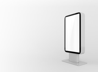 Outdoor Advertising Stand Display (empty banner lightbox) - mockup template isolated on white. 3D rendering