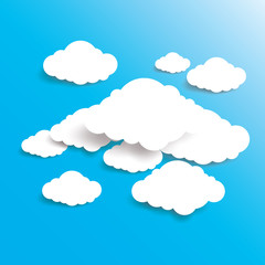 Abstract speech bubbles in the shape of clouds