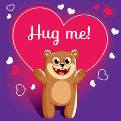 Cartoon bear ready for a hugging