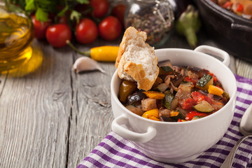 Ratatouille, classic French stew of summer vegetables