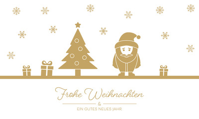 Weihnachten - Grußkarte (Weiß + Gold)