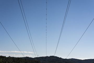 Towers and high-voltage electrical wiring