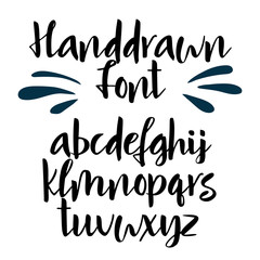 Handwritten calligraphy font. Vector alphabet. Hand drawn letters