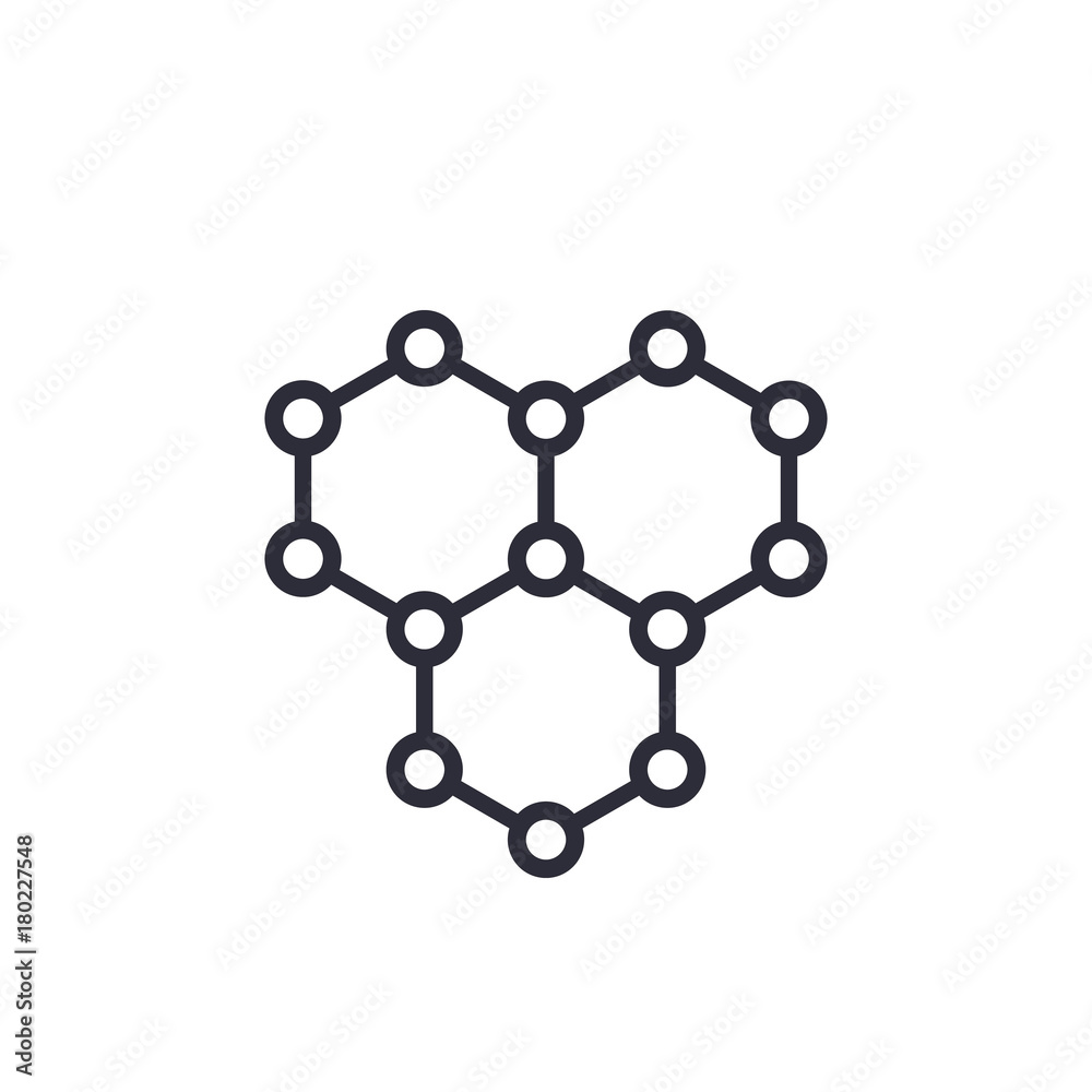 Canvas Prints graphene, atomic carbon structure vector icon on white