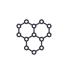 graphene, atomic carbon structure vector icon on white