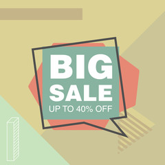 Modern colorful poster, banner, flyer template in the Memphis style