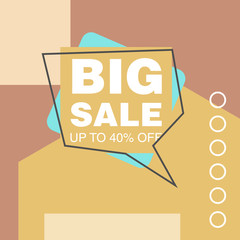 Modern colorful poster, banner, flyer template in the Memphis style