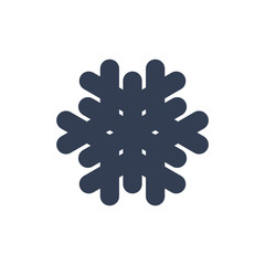 Snowflake icon. Black silhouette snow flake sign, isolated on white background. Flat design. Symbol of winter, frozen, Christmas, New Year holiday. Graphic element decoration. Vector illustration