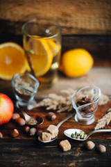 Hot toddy drink (apple orange rum punch) for Christmas and winter holidays - festive Christmas homemade drinks