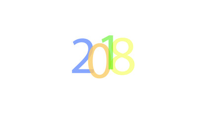 Creative colorful text 2018