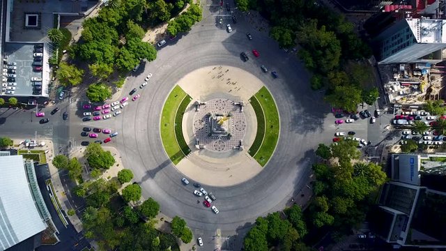 independence angel in mexico city aerial