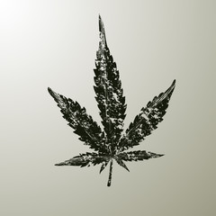 Grunge marijuana leaf. Vector illustration