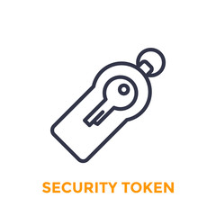 security token line icon on white