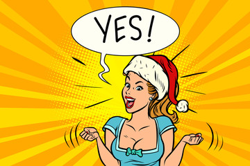 Yes joyful Santa woman
