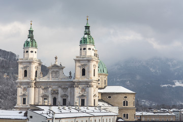 Fototapeta na wymiar The Salzburg Cathedral in the winter, Austria