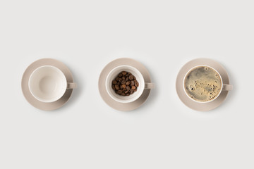 Obraz na płótnie Canvas coffee cups composition