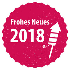 Frohes Neues 2018 Sticker, rot