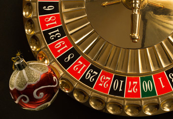 Christmas decoration and roulette wheel
