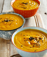 Fresh pumpkin soup