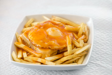Francesinha - traditional cuisine from Porto, Portugal