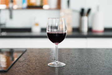 Wine glass in the kitchen