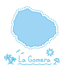 La Gomera island map isolated cartography concept canary islands