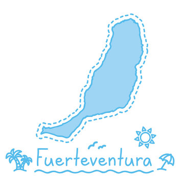 Fuerteventura island map isolated cartography concept canary islands