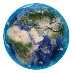 Planet Earth on White Background. 3D illustration