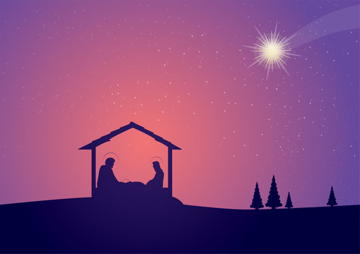 Christmas nativity scene of baby Jesus 