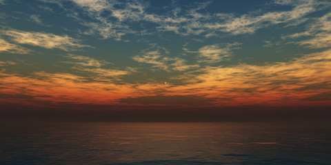 Naklejka na ściany i meble beautifully sunset over ocean