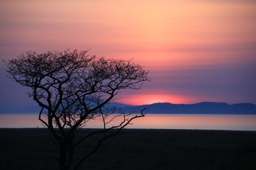Fototapeta na wymiar Cloud sunrise in the Marine Reserve