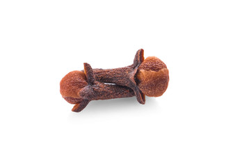 dry cloves on white background