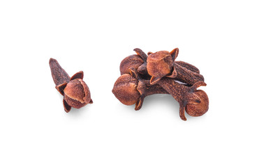 dry cloves on white background