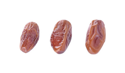 dried fruits from date palm isolated on white