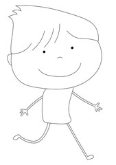 Happy jumping guy, cartoon style illustration