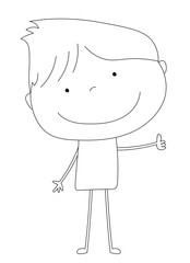 Content emotion boy, cartoon style illustration