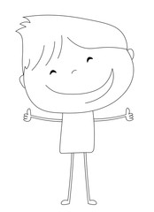 Happy guy, cartoon style illustration