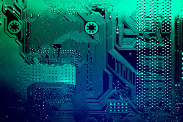 Circuit board. Electronic computer hardware technology. Motherboard digital chip. Tech science background. Integrated communication processor. Information engineering component.