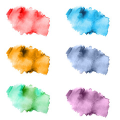 Colorful watercolor stains