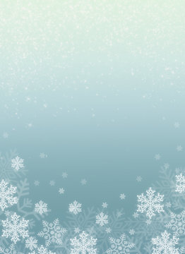 Illustration mit Schneeflocken mit Blaue Verlauf und Glitzer