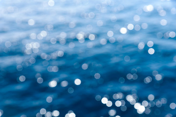 Abstract sea  water bokeh background.  Blue tone