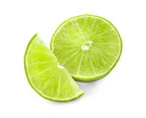 Fototapeta na wymiar Fresh lime isolated on white background.