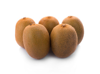 kiwi fruit on white background.