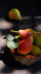 Pears in a basket