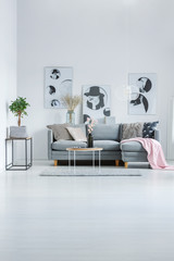 Trendy interior design with posters