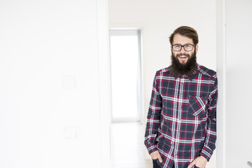 hipster man with a big beard