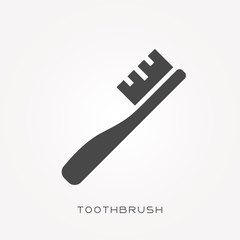 Silhouette icon toothbrush