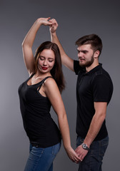 Fototapeta premium Happy couple background isolated